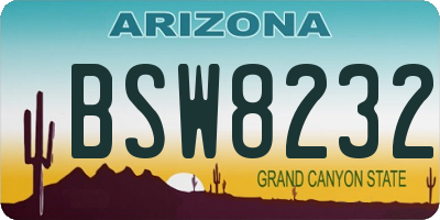 AZ license plate BSW8232