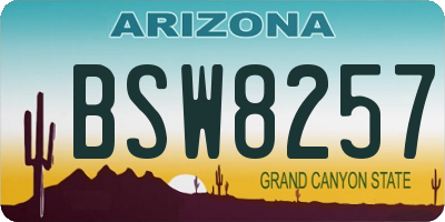 AZ license plate BSW8257