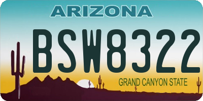 AZ license plate BSW8322