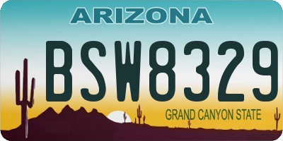 AZ license plate BSW8329