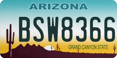 AZ license plate BSW8366