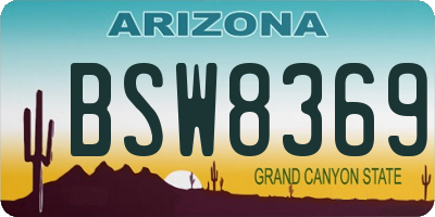 AZ license plate BSW8369