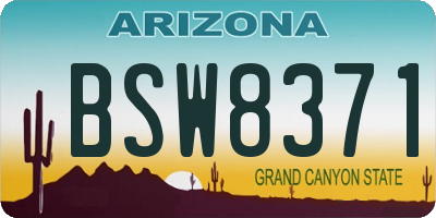 AZ license plate BSW8371