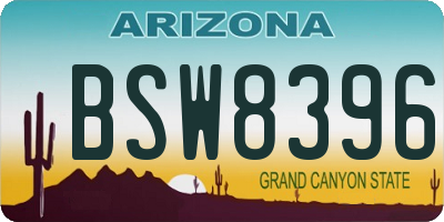 AZ license plate BSW8396