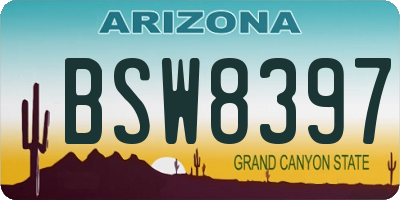 AZ license plate BSW8397