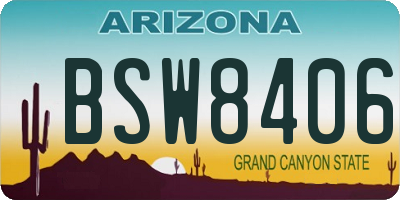 AZ license plate BSW8406