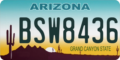 AZ license plate BSW8436