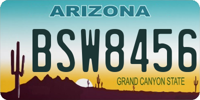 AZ license plate BSW8456
