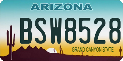 AZ license plate BSW8528