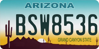 AZ license plate BSW8536