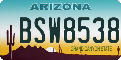 AZ license plate BSW8538