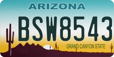 AZ license plate BSW8543