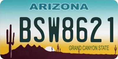 AZ license plate BSW8621