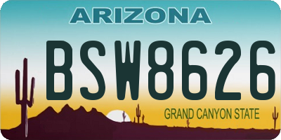 AZ license plate BSW8626