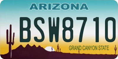 AZ license plate BSW8710