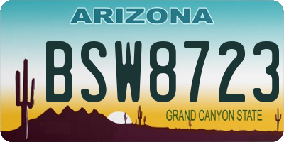 AZ license plate BSW8723