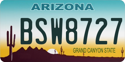 AZ license plate BSW8727