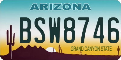 AZ license plate BSW8746