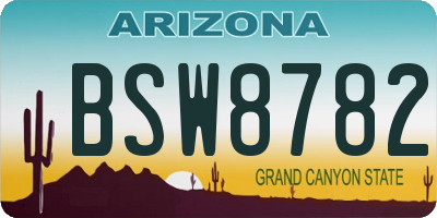 AZ license plate BSW8782