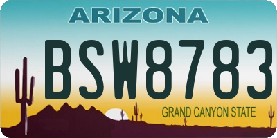 AZ license plate BSW8783
