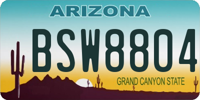 AZ license plate BSW8804