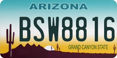 AZ license plate BSW8816
