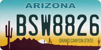 AZ license plate BSW8826
