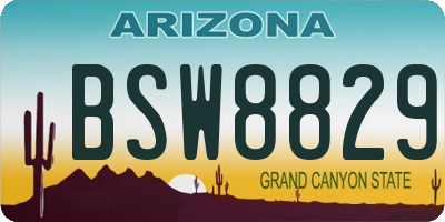 AZ license plate BSW8829