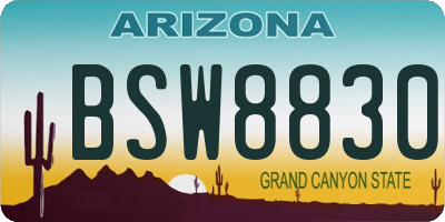 AZ license plate BSW8830