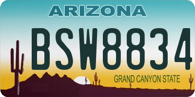 AZ license plate BSW8834