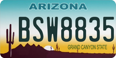 AZ license plate BSW8835