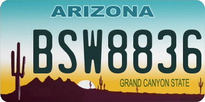 AZ license plate BSW8836