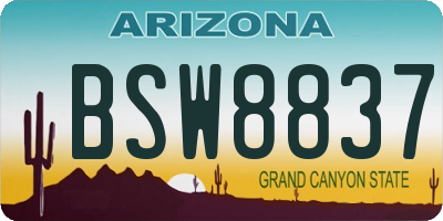 AZ license plate BSW8837