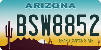 AZ license plate BSW8852