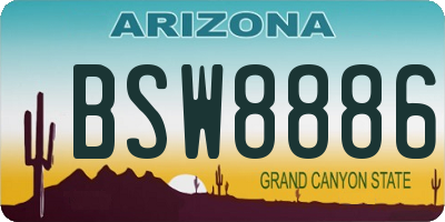 AZ license plate BSW8886