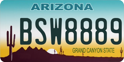 AZ license plate BSW8889