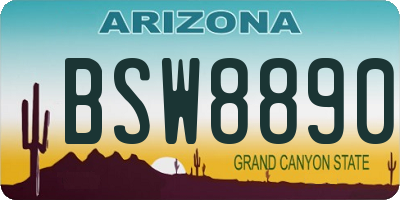 AZ license plate BSW8890