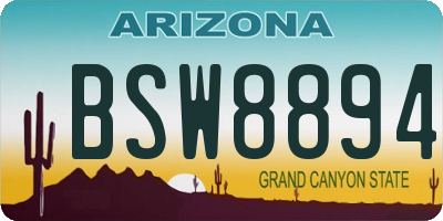 AZ license plate BSW8894