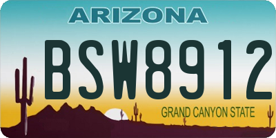 AZ license plate BSW8912