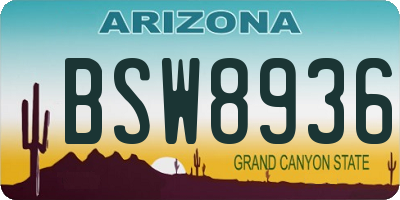 AZ license plate BSW8936