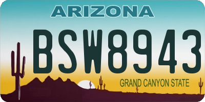 AZ license plate BSW8943