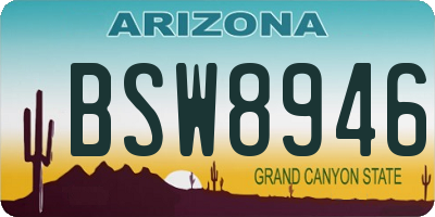 AZ license plate BSW8946