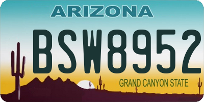 AZ license plate BSW8952