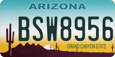 AZ license plate BSW8956