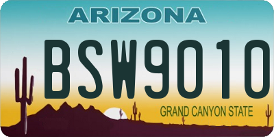 AZ license plate BSW9010