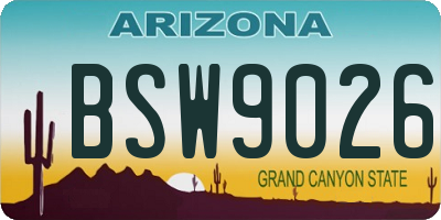 AZ license plate BSW9026