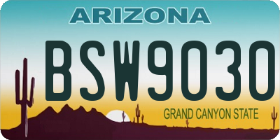 AZ license plate BSW9030