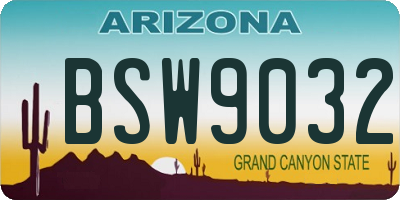 AZ license plate BSW9032