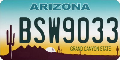 AZ license plate BSW9033