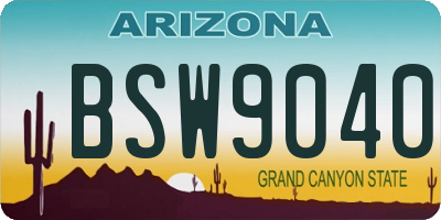 AZ license plate BSW9040
